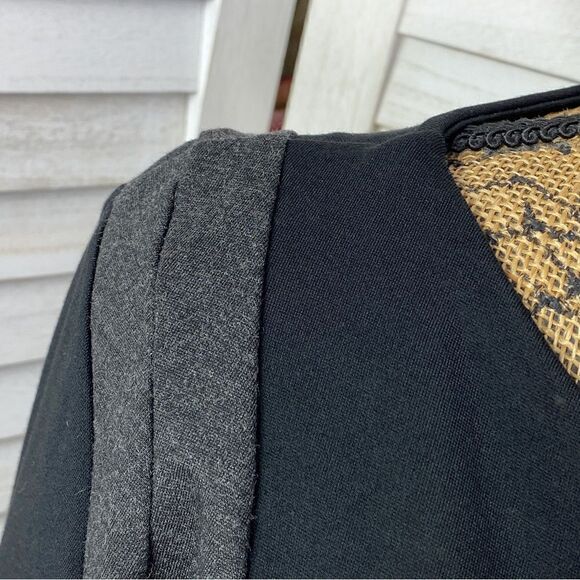 H&M Knit Colorblock Bodycon Sheath Dress Black Gray Medium - Picture 7 of 14